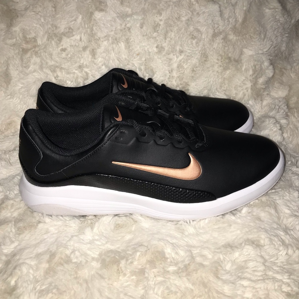 Nike Black and Copper Athletic Golf Shoes
